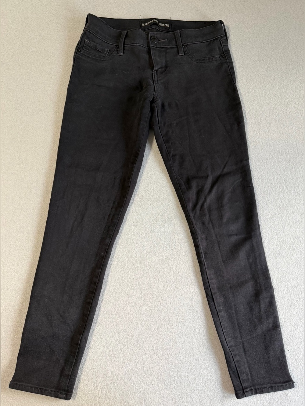 Express Jeans Stella Low Rise Skinny Ankle s2 Women’s Stretch Black Zip Leg